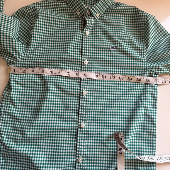 Vineyard Vines Green Gingham Boys Shirt - Picture 4 of 9